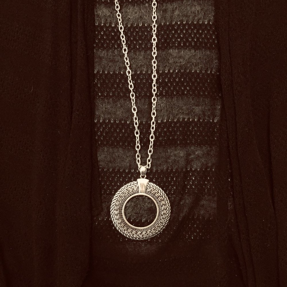 Silvertone Necklace, long (30")